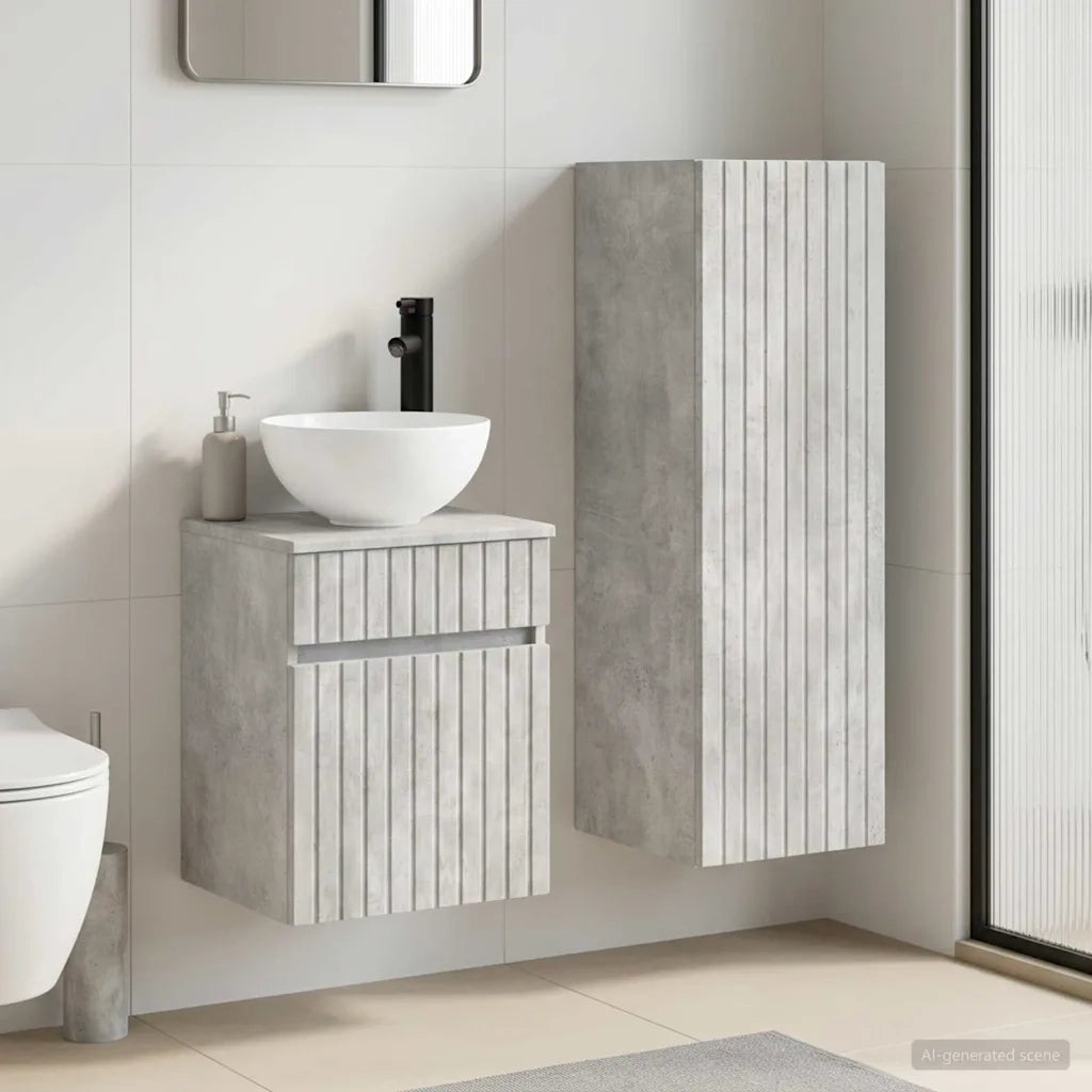 Set di mobili per il bagno 2 pz Grigio Cemento 3406136