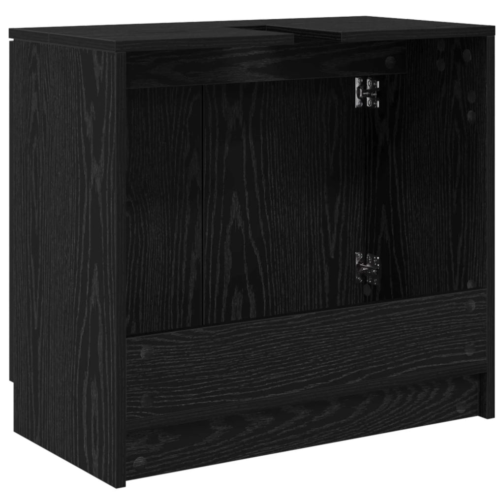 Mobile da Bagno con porta Rovere Nero 64,5 x 33,5 x 59 cm 880745