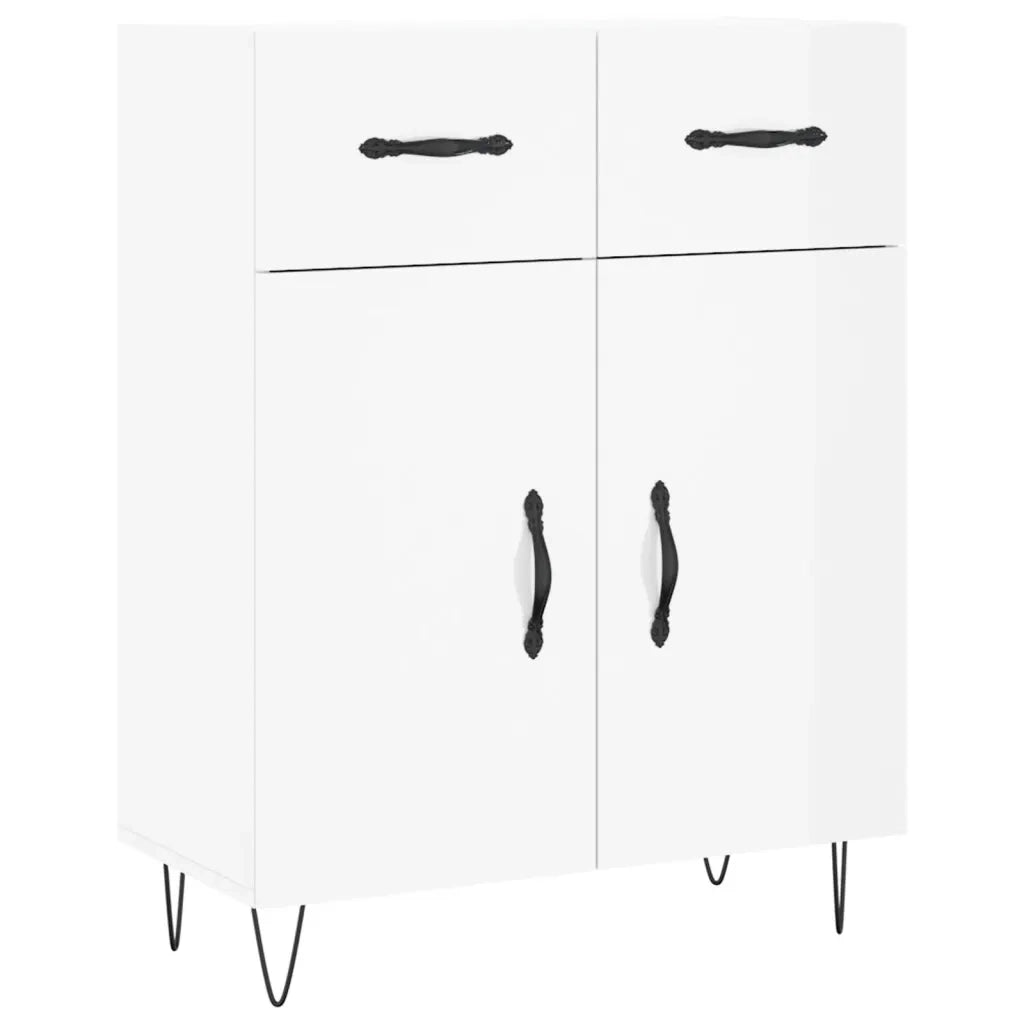 Credenza 69,5x34x90 cm in Legno Multistrato Bianco Lucido 827974
