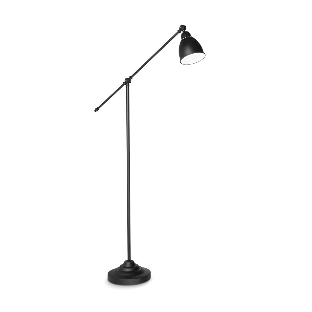 Piantana Industrial-Minimal Newton Metallo Nero 1 Luce E27
