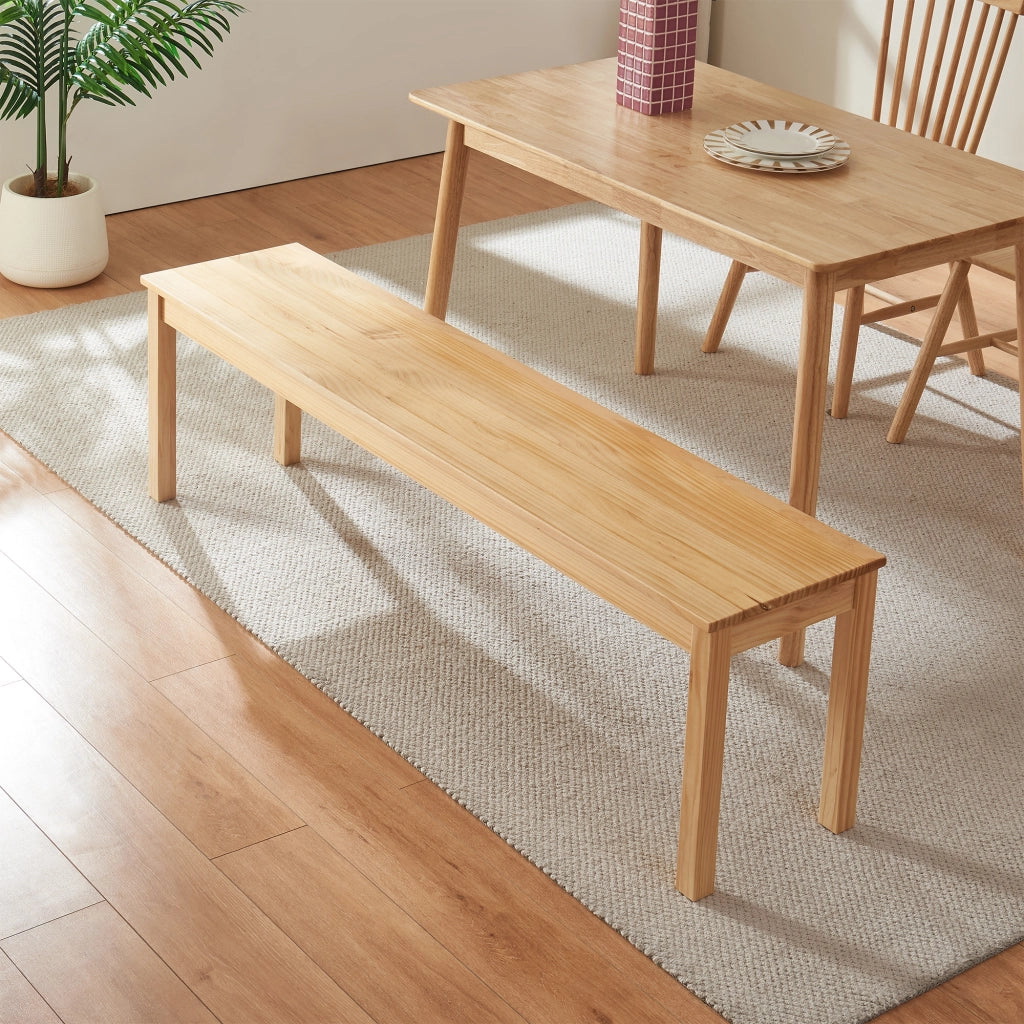 Panca da Tavolo Pranzo Trerunulu in Legno di Pino 140 x 35 x 45 cm - Naturale [en.casa]