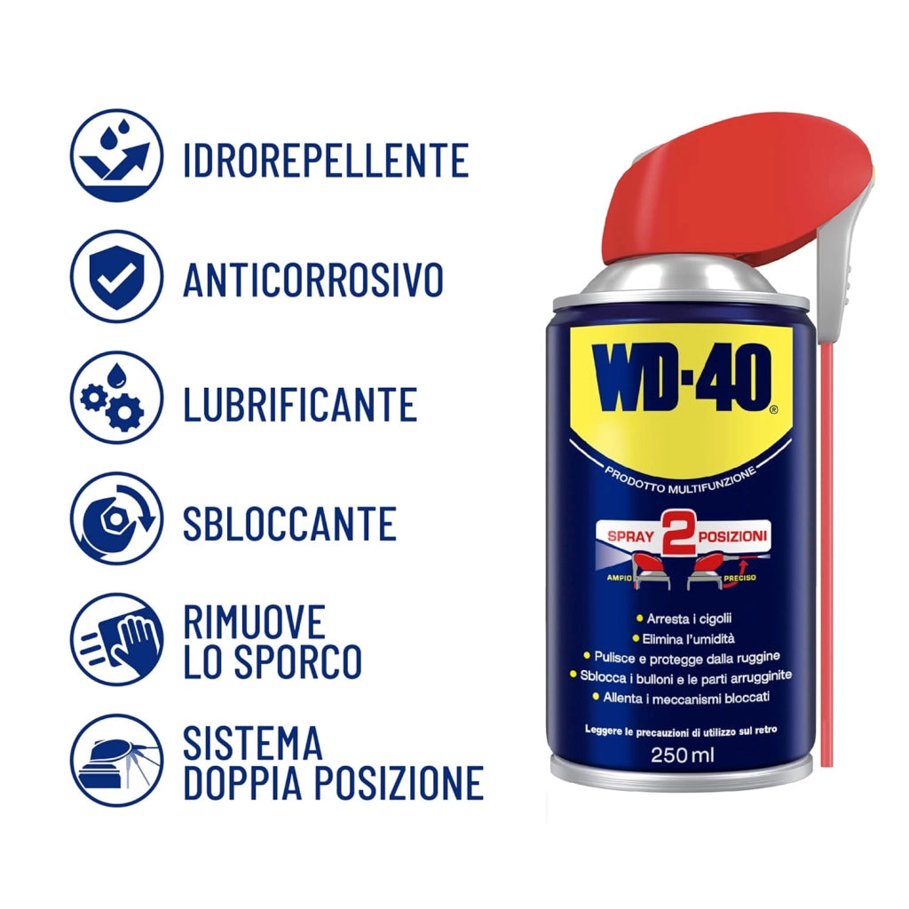 WD-40 Prodotto Multifunzione Lubrificante Spray con Sistema Professionale Doppia Posizione,