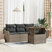 Set Divano da Giardino 5 pcs Grigio polyrattan
