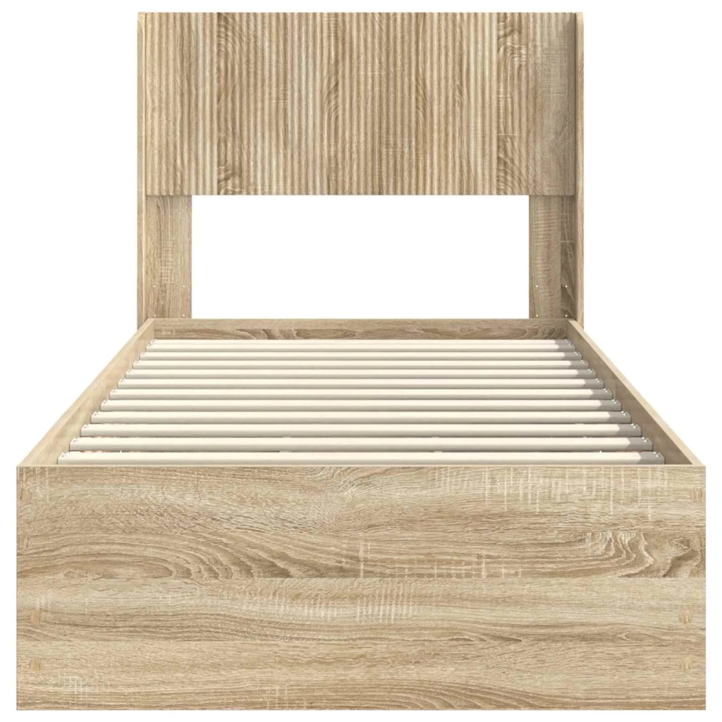 Struttura del letto con stoccaggio e testata Rovere Sonoma 3414349