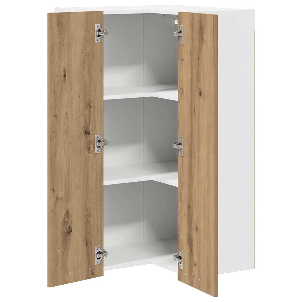 Armadio pensile Rovere Artigiano e Bianco 57 x 57 x 100 cm