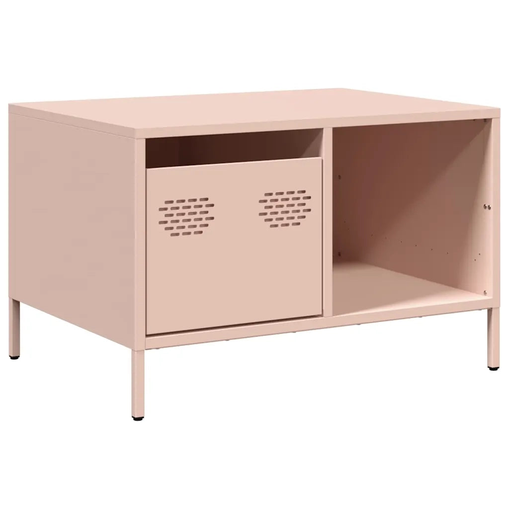 Tavolino Rosa 68,5x50x43,5 cm in Acciaio Laminato a Freddo