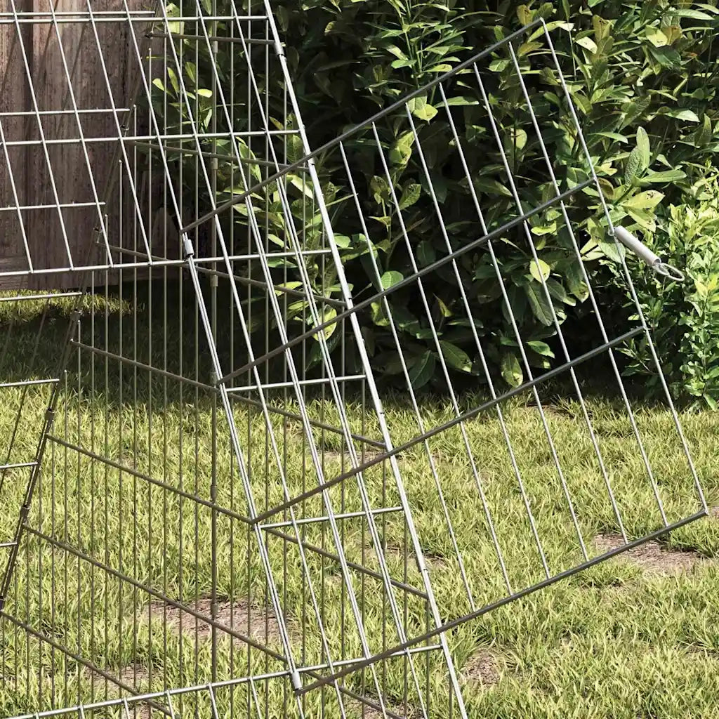 Gabbia per Conigli Argento 215 x 100 x 85 cm Acciaio zincato