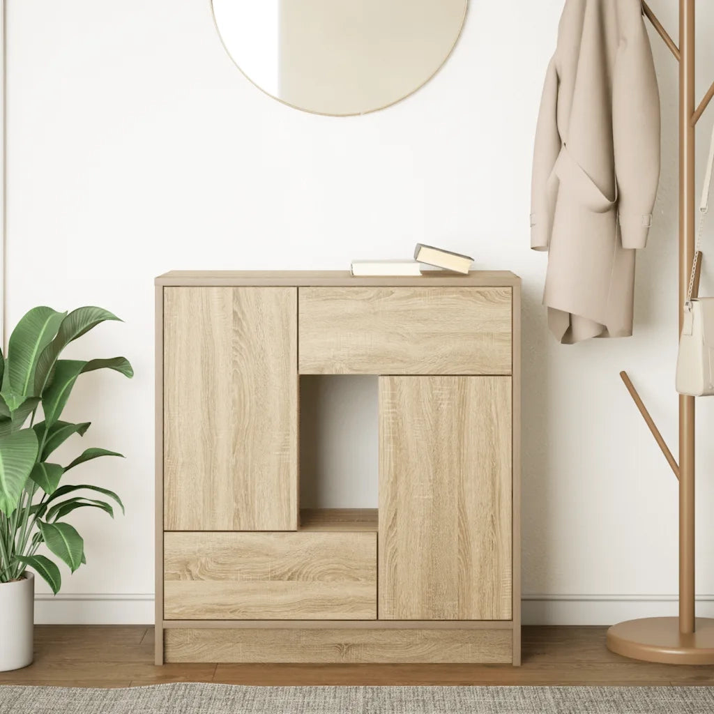 Credenza | Madia | Buffet da pranzo | Armadio da pranzo con Cassetti e Ante Rovere Sonoma 70,5x34x74,5 cm