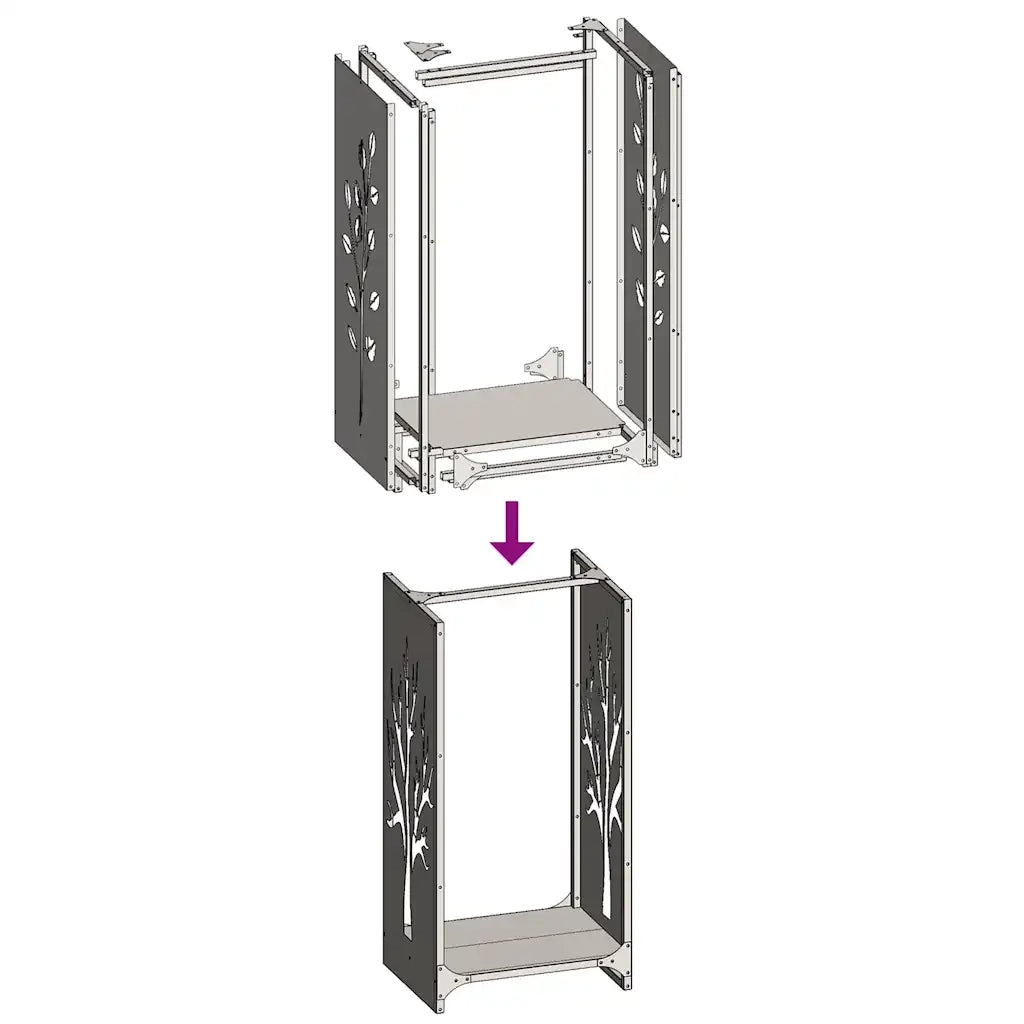 Rastrelliera per Legna da Ardere Antracite 40x30x80 cm CFW4114891