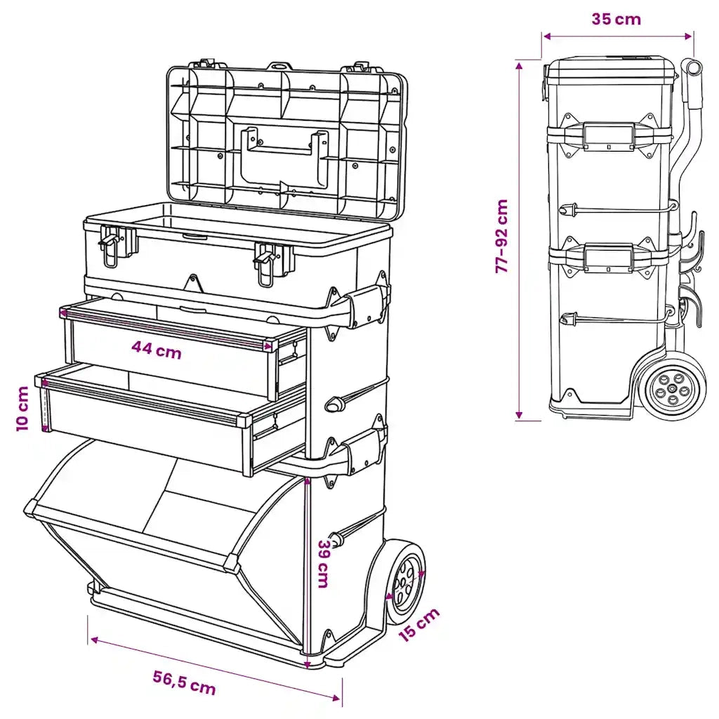 Trolley Porta Attrezzi con 3 Componenti 140301