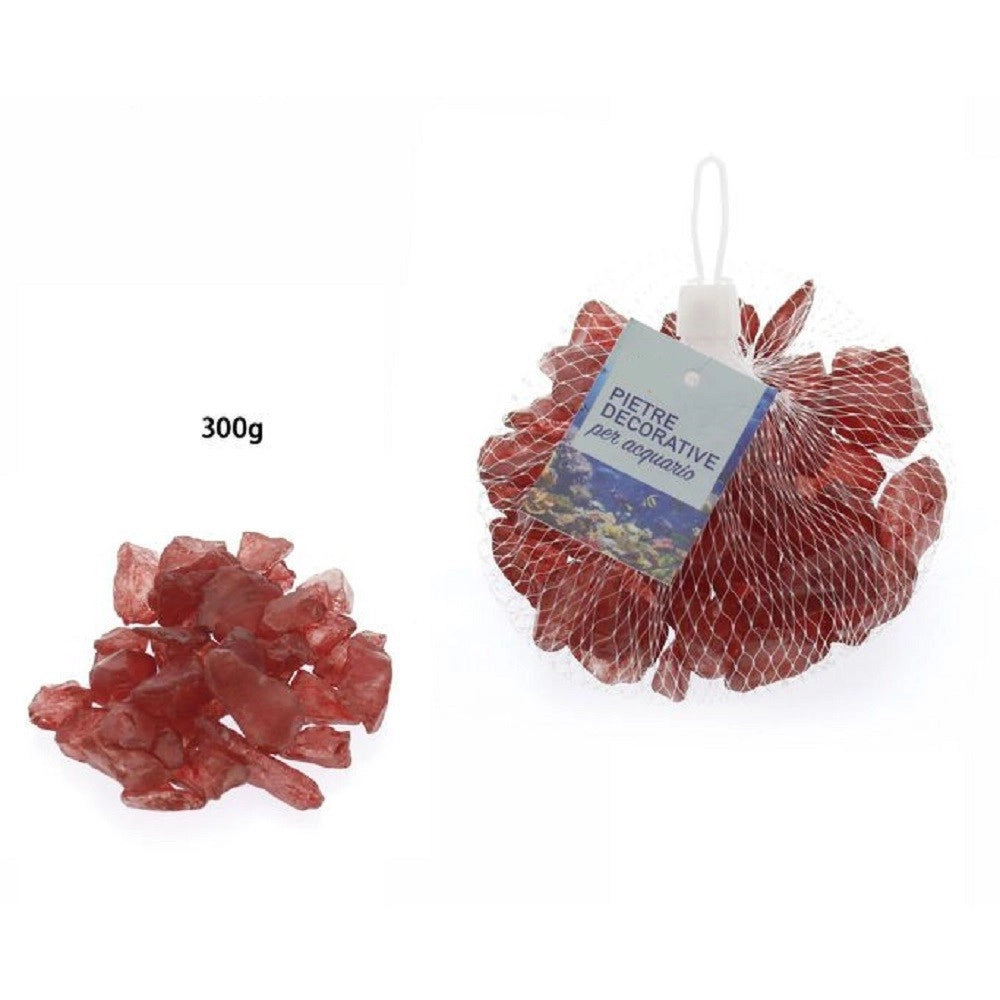 Trade Shop - Pietre Sassi Sassolini Decorativi Rossi Per Acquario 300 Gr. Decorazione 70269 -