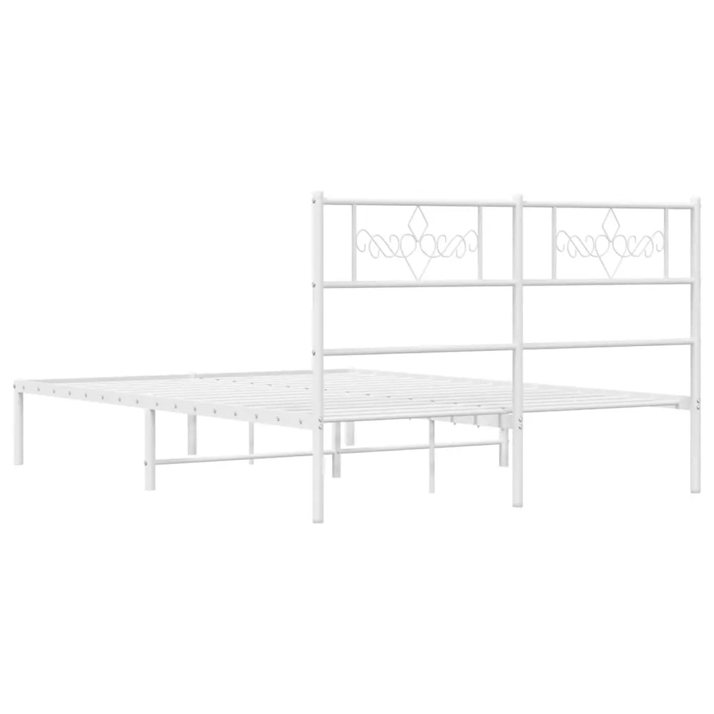 Giroletto con Testiera in Metallo Bianco 120x200 cm