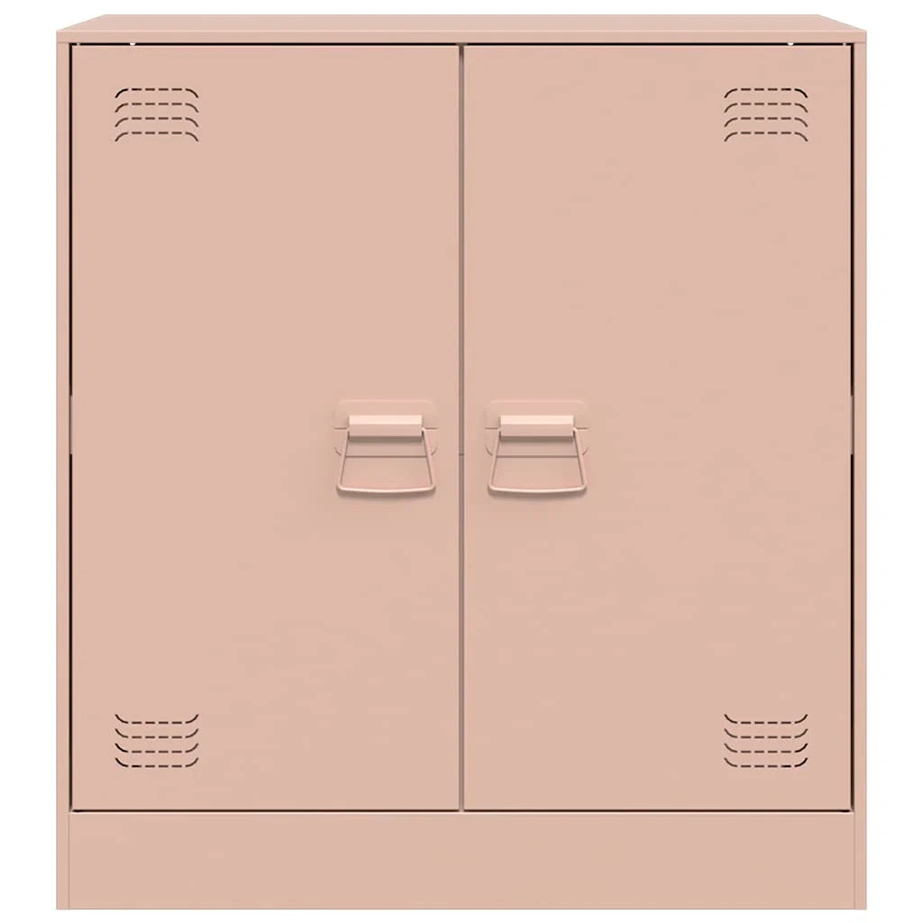 Credenza cassettiera armadio mobile contenitore organizer per cucina soggiorno salotto 67 x 39 x 73 cm acciaio rosa 02_0036207