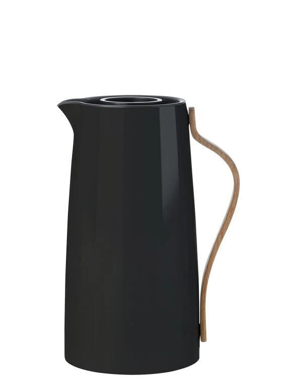 Stelton X-200-2 Caraffa Termica Sottovuoto per Caffe' 1,2 L Acciaio Inossidabile Manico in Faggio colore Nero