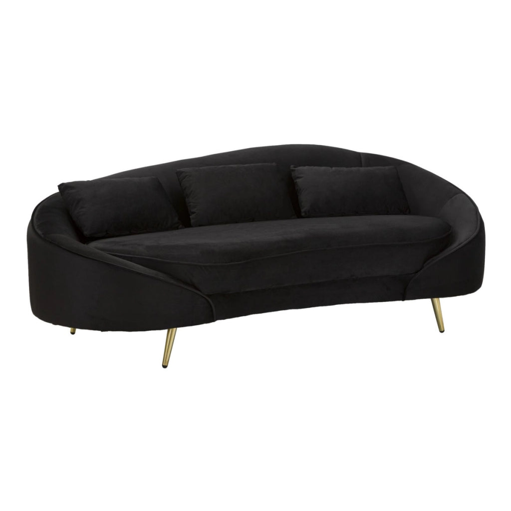 Divano VKH43, Nero, Legno, 185x84x68 cm