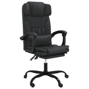 Sedia da ufficio in similpelle nera con seduta girevole e reclinabile adatta per l'uso al computer o per lo studio 02_0024267
