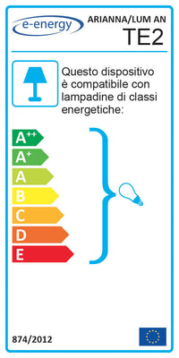 Lume 1xE14 Montatura Anticata Vetro Paglierino E-Energy Arianna