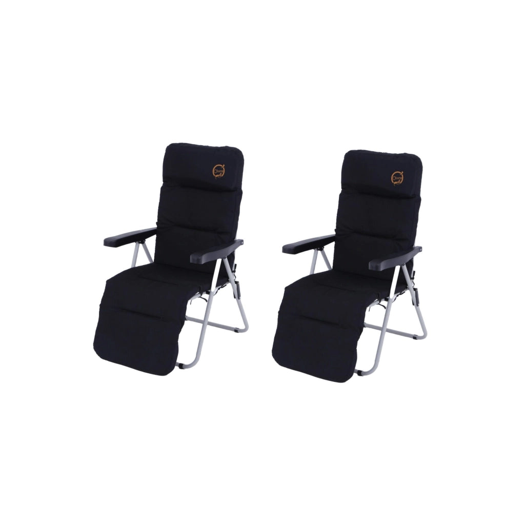 Set di 2 poltrone reclinabili da campeggio pieghevoli - O'camp - Multiposizioni - 62 x 92 x 105 cm