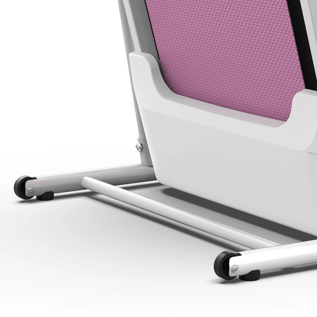 Tapis Roulant Compatto 123x64x119,5 cm Bianco Rosa con Motore 2,5 HP e Inclinazione