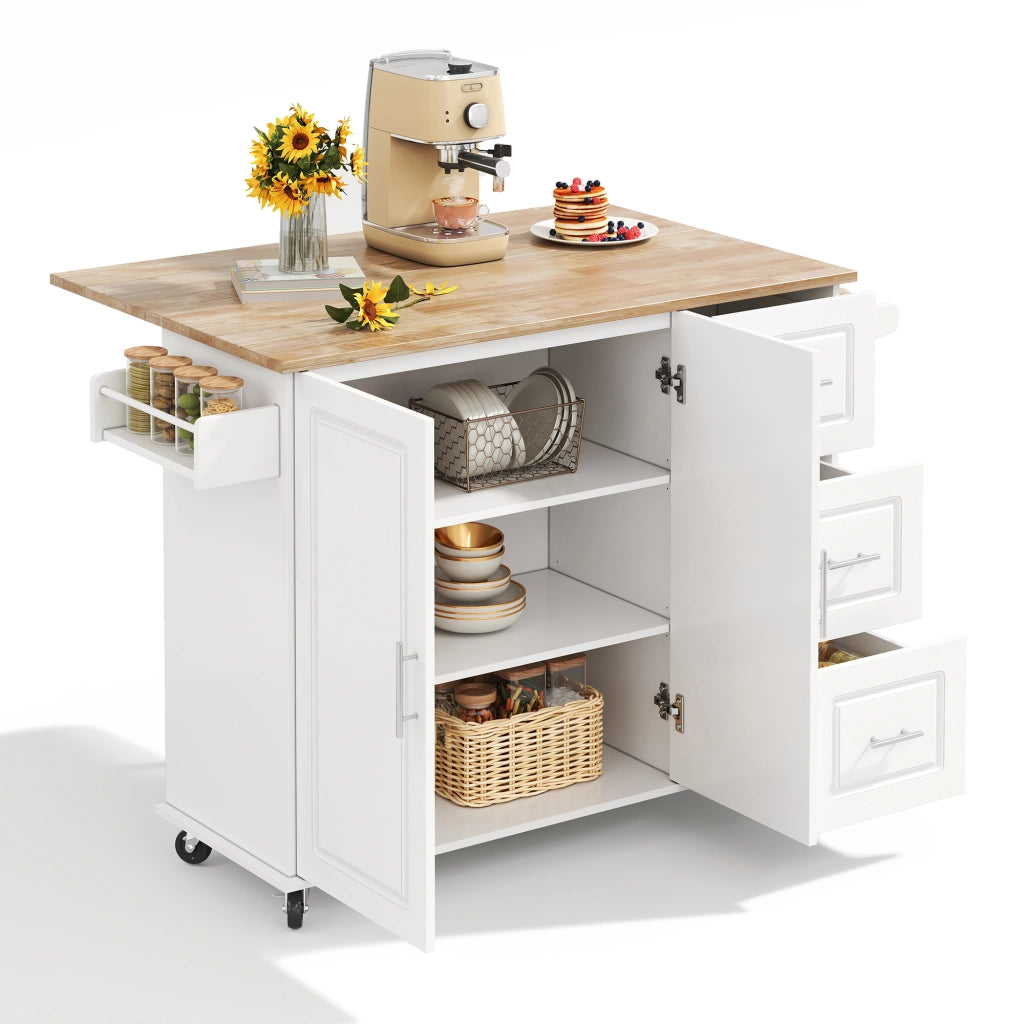 Tavolo da Cucina Pieghevole con Cassetti e Ripiani ¨C MINIMAL ¨C Rovere, 137x43x92 cm