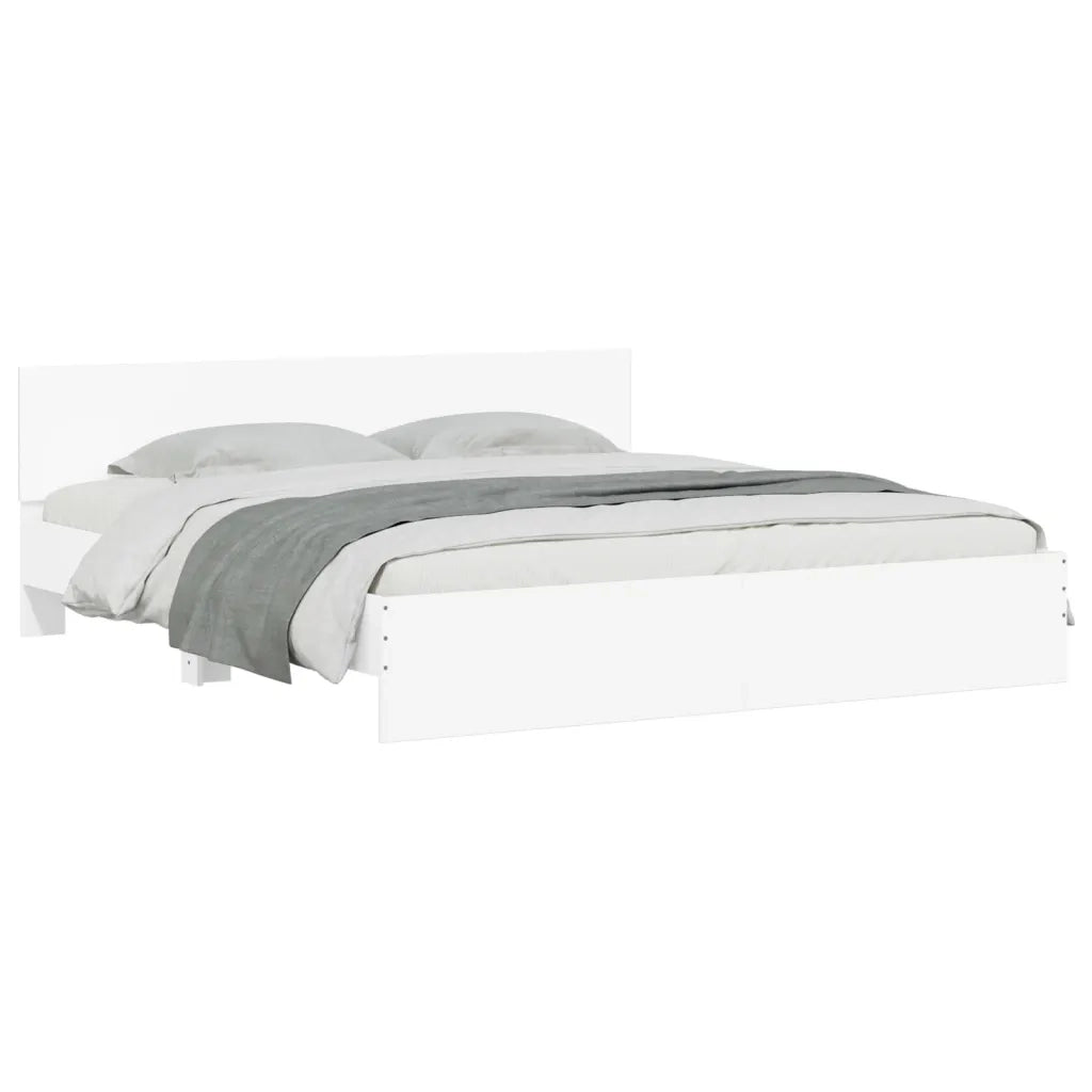 Giroletto con Testiera-Struttura Letto con testiera Bianco 200x200 cm