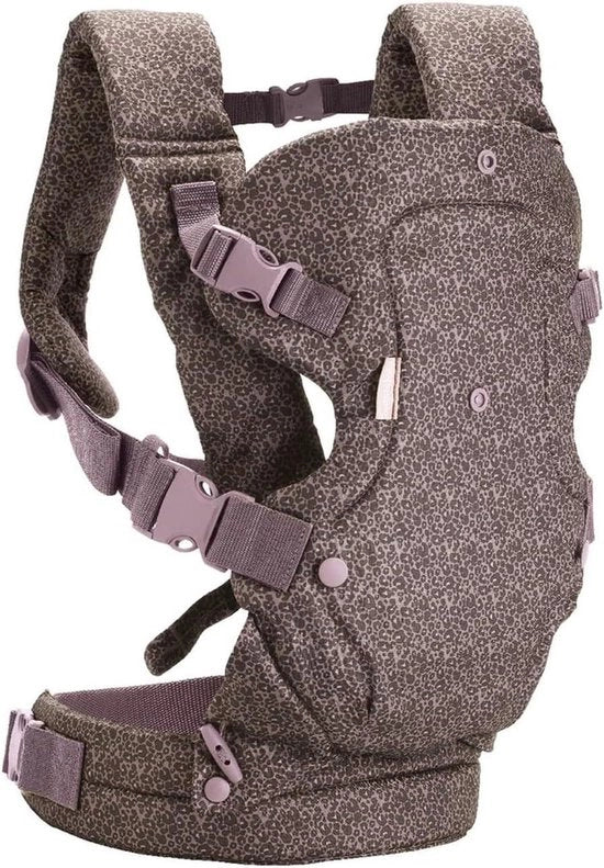 Carriera ergonomica trasformabile - faccia in e faccia - per neonati e bambini più grandi 36-145 kg leopardo