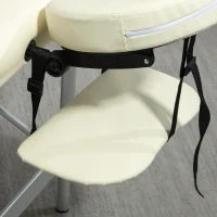Lettino per Massaggi Pieghevole Professionale, Altezza Regolabile e Borsa di Trasporto, Bianco