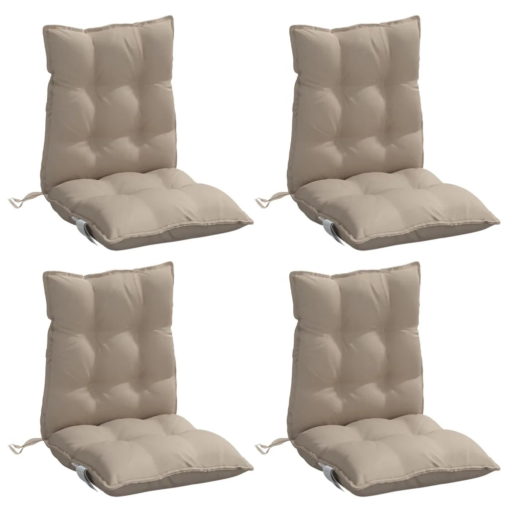 Cuscini per Sedia Schienale Basso 4pz Tortora in Tessuto Oxford 377696