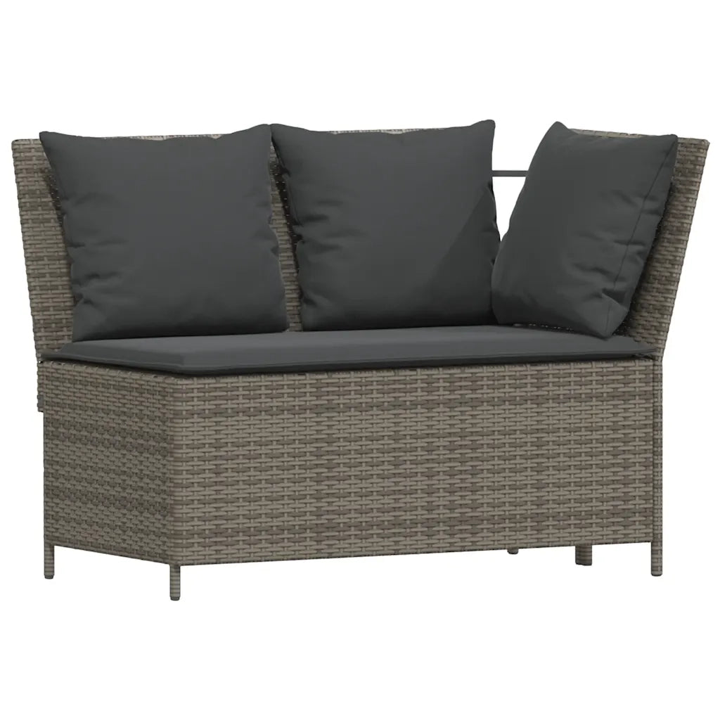 Set da Pranzo da Giardino 4 pz con Cuscini in Polyrattan Grigio 4104133