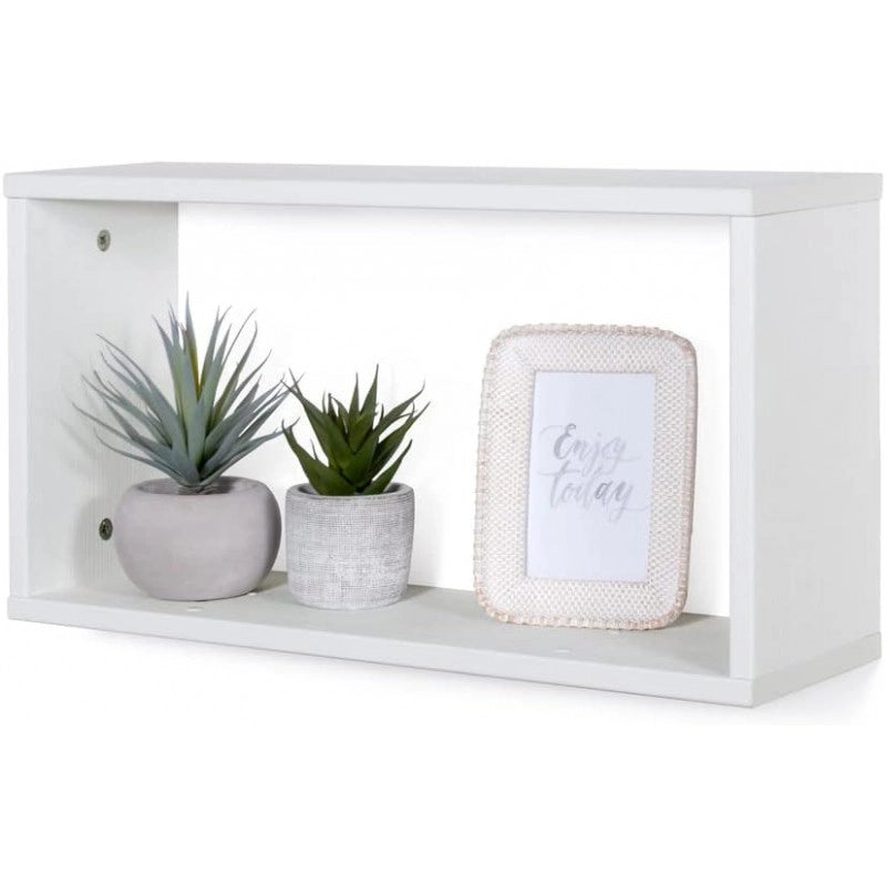Mensola da Parete Bianca 56.8x30x17 cm - Ripiano Multiuso per Bagno, Camera, Cucina o Ufficio - Libreria Sospesa con Tasselli, Made in Italy