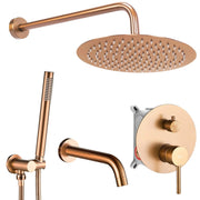 Set Da Vasca-doccia Da Incasso Rea Lungo Copper Brush + Box