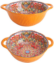 Soeggia con manubrio, grande contenitore di ceramica, 1200-1500 ml, 24 x 19,5 x 7 cm, per finestre, zuppe, insalate