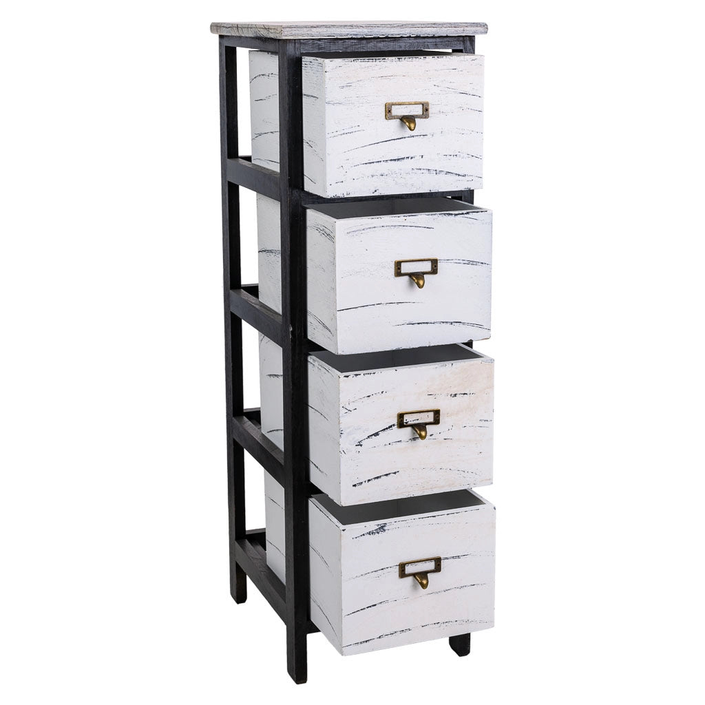 Cassettiera in legno nero 26x32x81h