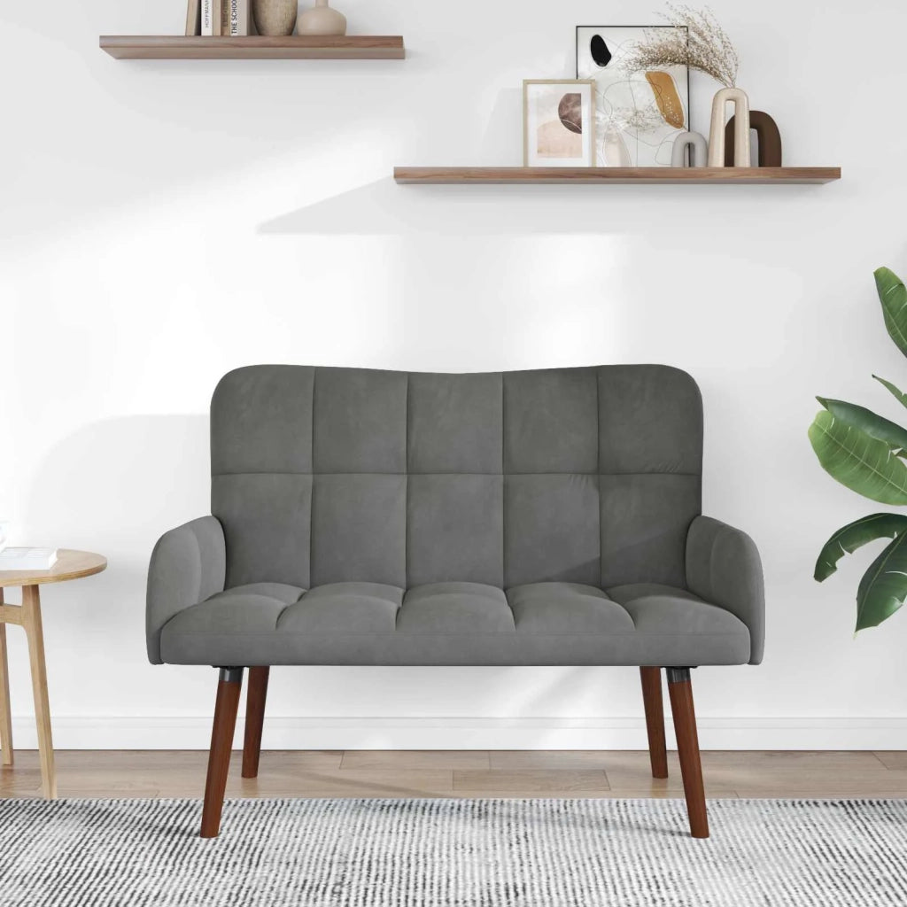 Sofa a Due Posti Grigio scuro 115 x 61 x 87 cm Velluto