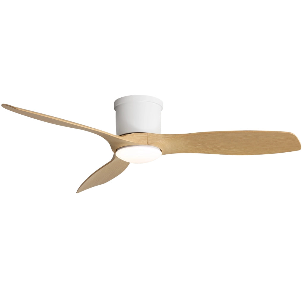 VENTILATORE DA SOFFITTO a Basso Profilo LED 18 W Bianco con Telecomando