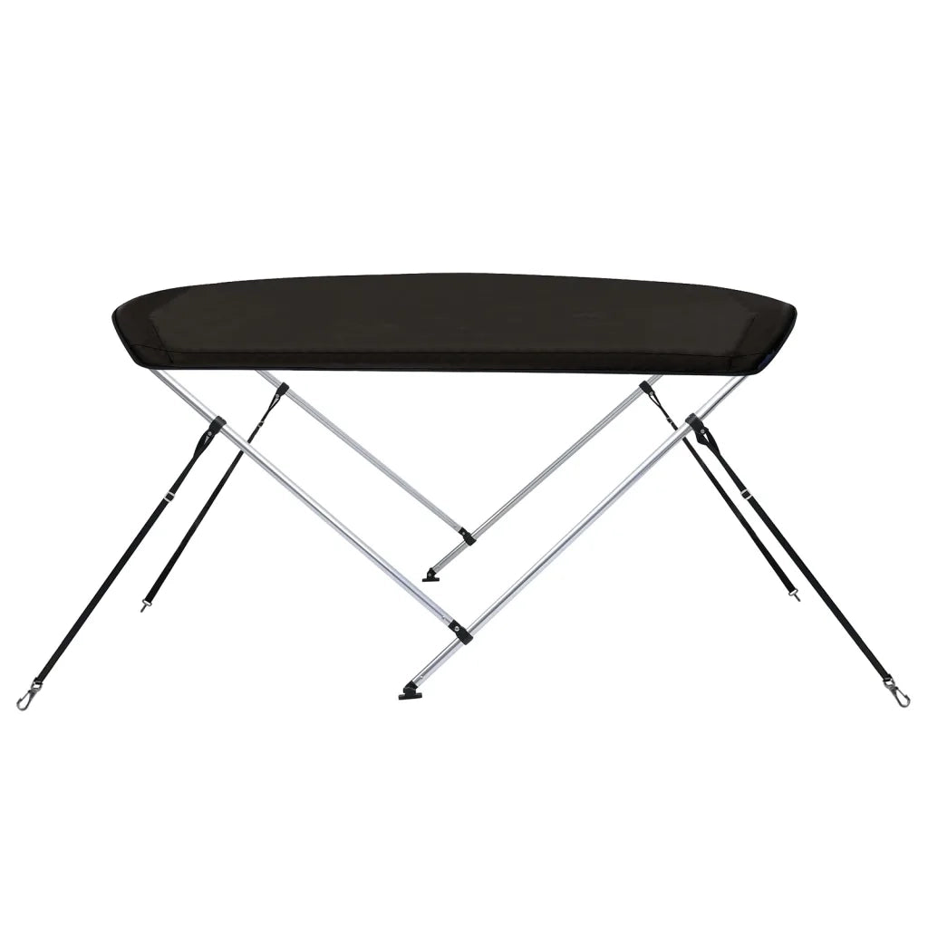 Bimini di Prua con Tendalino 2 Archi Nero 150x120x110 cm 94795