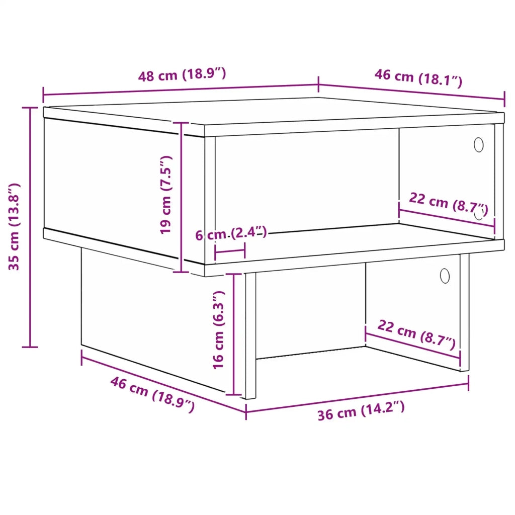 Tavolino da salotto Rovere artigianale 48 x 46 x 35 cm 8000235