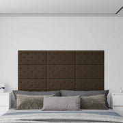 Testiera da Parete 12 pcs Marrone 60 x 30 cm Pelle Sintetica 42046519