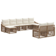 Set Divano da Giardino 9 pcs Beige polyrattan 3436134