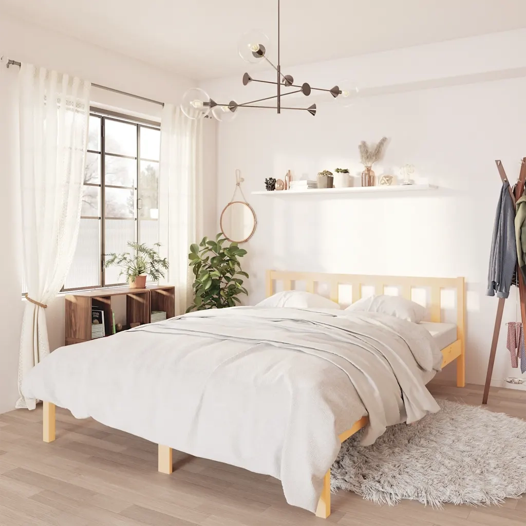 Giroletto-Struttura Letto in Legno Massello di Pino 140x190 cm 482312