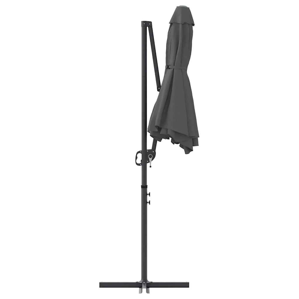 Ombrellone basculante moderno e pratico 372 x 198 x 243 cm poliestere antracite 02_0058749