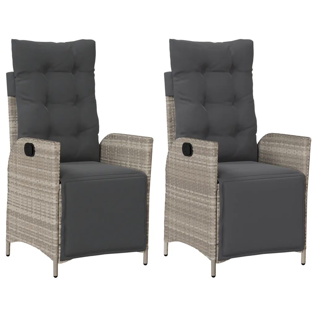 vidaXL Sedie da Giardino Reclinabili 2 pz con Poggiapiedi Polyrattan