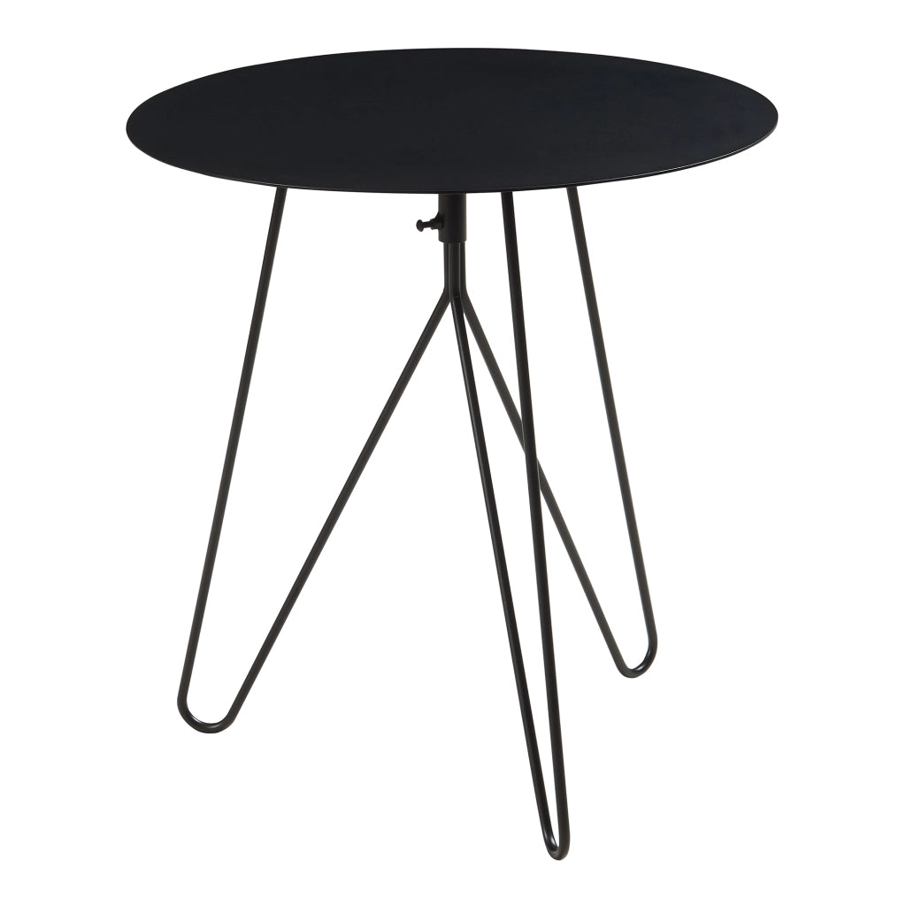 Tavolino Nopimi con Piano Rotondo e Gambe a Forcina 45 x Ø43 cm - Nero Opaco [en.casa]