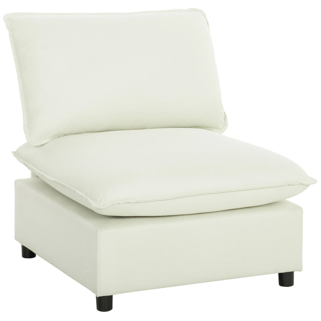 Poltrona moderna senza braccioli con cuscini spessi ¨C zephmum ¨C crema 85x78x146