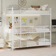 Letto a Castello Triplo con Scala e Ringhiera ¨C MINIMAL ¨C Legno, per Bambini e Adulti