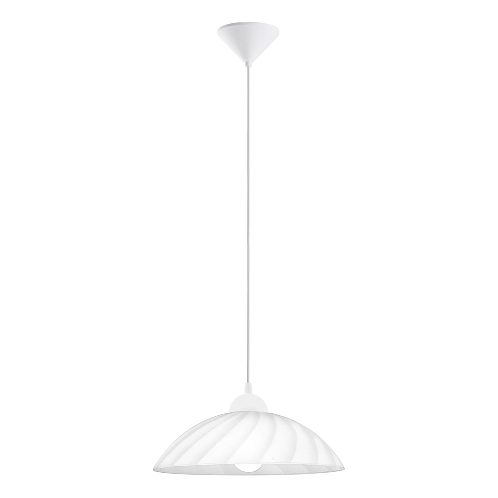 Sospensione Contemporanea Vetro Policarbonato Bianco Vetro 1 Luce E27