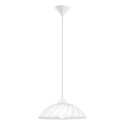 Sospensione Contemporanea Vetro Policarbonato Bianco Vetro 1 Luce E27