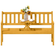 Panchina da giardino a 2 posti in legno resistente alle intemperie con tavolino pieghevole per balcone e giardino teak