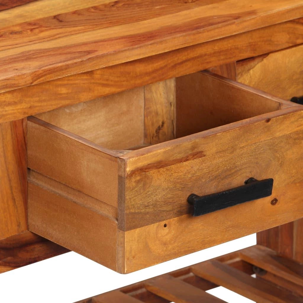 Credenza mobiletto consolle mobile contenitore con 3 cassetti 110 cm legno massello di sheesham 4402293