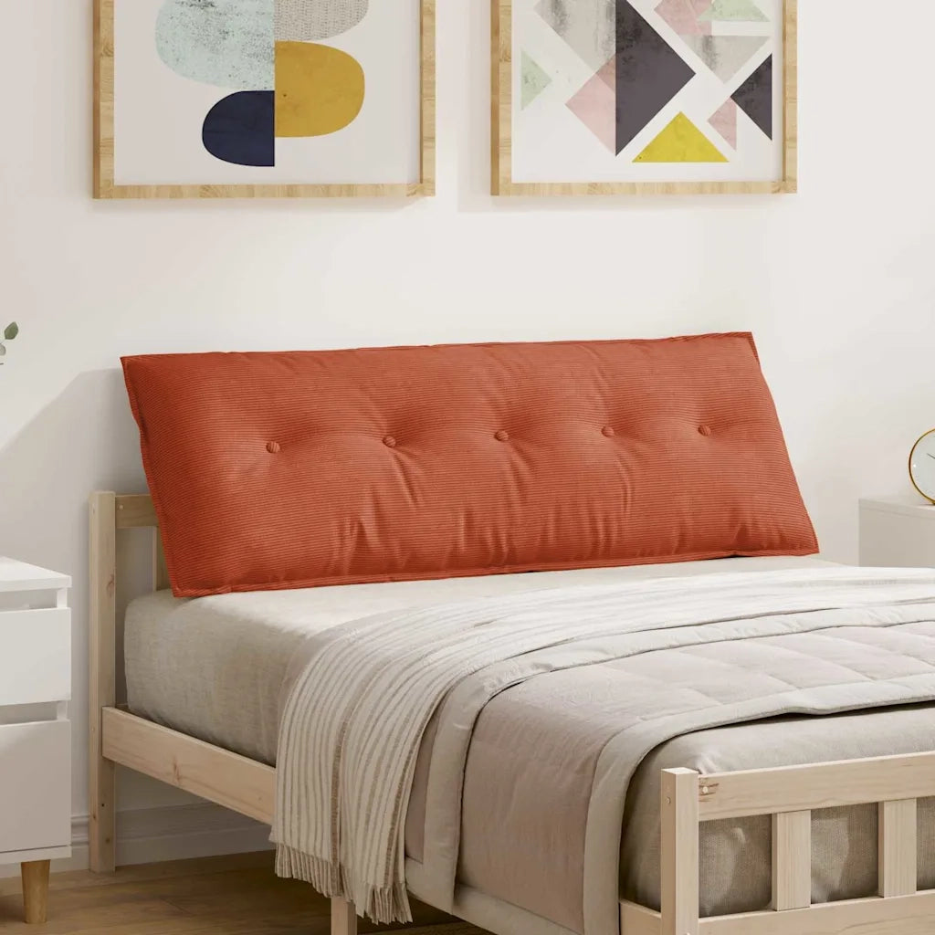 Cuscino per Schiena | Cuscino dorsale Rosso Arancio 140 x 50 cm Tessuto in Cords